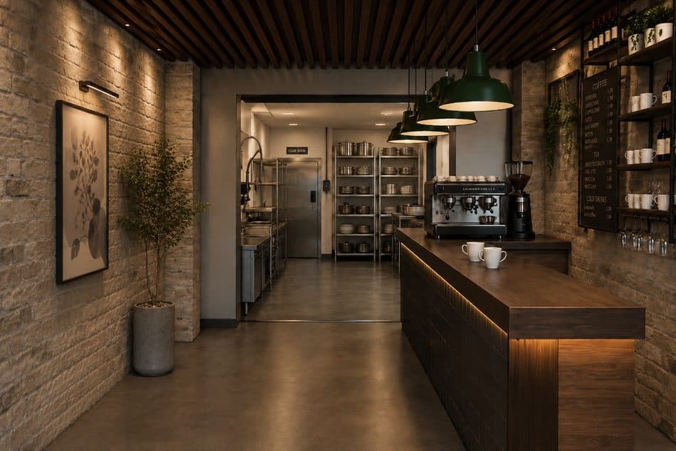 The open kitchen pass during service